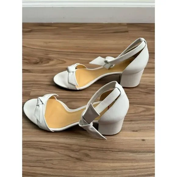 Alexandre Birman Womens Clarita Block Heel Leather Sandals White Size 39 - Picture 9 of 11